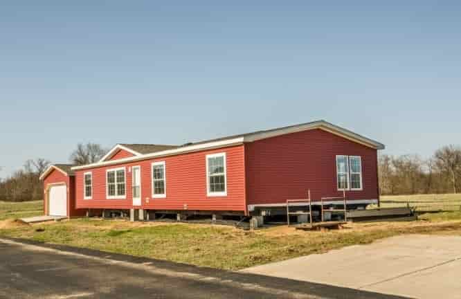 This is a newly moved mobile home. The relocation is carried out by Mobile Home Movers Mississippi